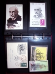 Album brun rouge contenant 6 docs sur le médecin Jean-Martin Charcot et 45 docs sur Jean Baptiste Charcot dont télégrammes de l'aviso Ville d'Ys (1926) et divers plis et carte maximums AFF n°377 et 377A. TB