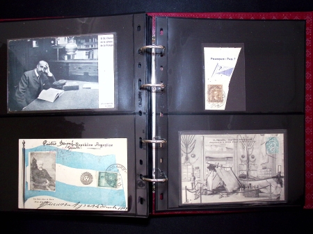 Album brun rouge contenant 6 docs sur le médecin Jean-Martin Charcot et 45 docs sur Jean Baptiste Charcot dont télégrammes de l'aviso Ville d'Ys (1926) et divers plis et carte maximums AFF n°377 et 377A. TB