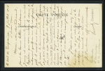 Carte postale horizontale "Le Pourquoi Pas au Groenland" ayant voyagé sous enveloppe avec texte signé "Ernest" (Gourdon) et petite griffe violette "Trois mâts avison Pourquoi Pas?" (9 juillet 1928 recherche d'Admunsen