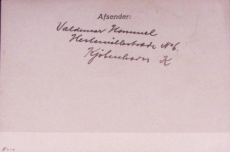 Groenland colis postaux n°3, 5ö brun-rouge en paire OBL linéaire violette surmontée d'une couronne "Administrationen fur kolonierne i Gronland" sur carte pour Julianhaab. RR et TB