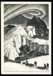 Groenland n°7 OBL "Godthaab" (27.8.49) sur carte postale EPF (aurore boréale) avec grand cachet bleu type 2 Missions PEV Arctique - Antarctique. Petite rousseur sinon TB et Rare