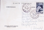 N°829 OBL Paris 62 (25.7.49) sur carte postale EPF (aurore boréale) adressée à Paul Emile Victor au Groenland. TB