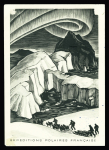 Canada n°211 + 220 OBL Terre Neuve (1 oct 49) sur carte EPF (aurore boréale) avec grand cachet bleu Missions PEV Arctique - Antarctique, signée Paul Emile Victor. RR et TB