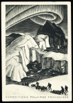 Canada n°211 + 220 OBL Terre Neuve (1 oct 49) sur carte EPF (aurore boréale) avec grand cachet bleu Missions PEV Arctique - Antarctique, signée Paul Emile Victor. RR et TB