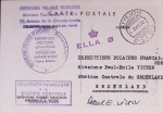 N°829 OBL Paris (19.6.1950) avec CP aurore boréale avec au verso CAD "Reykjavik" (2.8.50) + 3 cachets diff dont cachet rect violet "Courrier parachuté à la station centrale du Groenland". TB