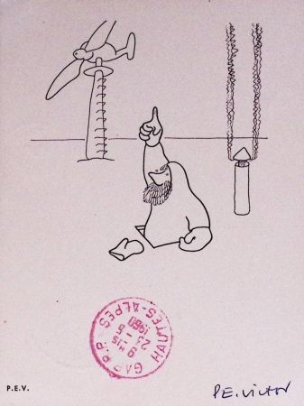 Groenland n°24 OBL CAD illustré de Sandre Stromfjord (19.5.60) sur carte postale PEV adressée en poste restante à Gap avec France timbre-taxe n°92, signée "Christiane" (Gillet) et R.Guillard. Rare et TB