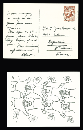 CP neuve PEV EGIG 1967 - 1968 (6 explorateurs avec fanions) + CP (2 eskimos) écrite par Robert Guillard (1961. TB