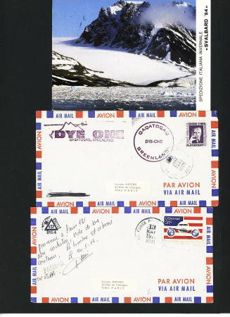 14 plis, plupart avec OBL militaires US au Groenland (1973 - 1976) dont une lettre de 1960 AFF Danemark n°18A à 18C. TB