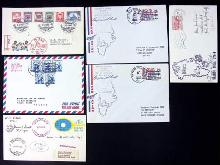 14 plis, plupart avec OBL militaires US au Groenland (1973 - 1976) dont une lettre de 1960 AFF Danemark n°18A à 18C. TB