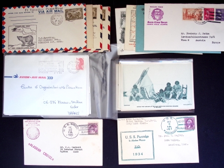 63 plis divers toutes époques thème Pôle Nord, Alaska, Canada et Saint-Pierre et Miquelon. TB