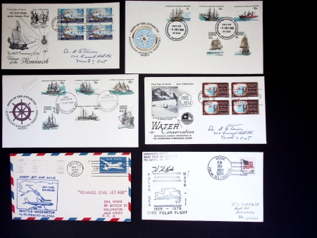 69 plis toutes époques thème arctique dont cartes postales anciennes de Sven Hedin et de l'italien Cagni. TB