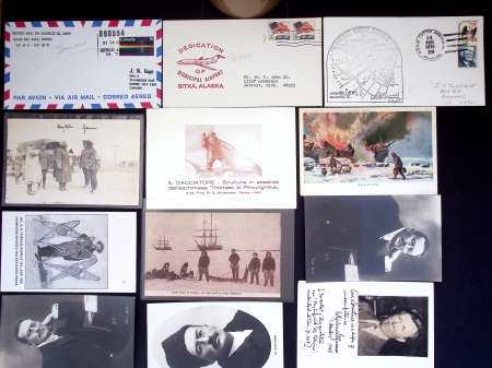 69 plis toutes époques thème arctique dont cartes postales anciennes de Sven Hedin et de l'italien Cagni. TB