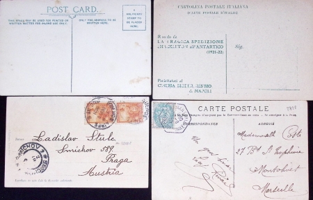 6 CP polaires diverses dont : "Le Gauss entouré par les animaux antarctiques" et "Ushuaïa capital de la terra del fuego". TB