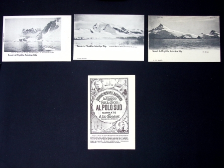 Bel ensemble de 17 cartes postales de l'expédition de Gerlache sur le Belgica au Pôle Sud (dont 1 CP italienne) + 1 CP sur Nansen. TB