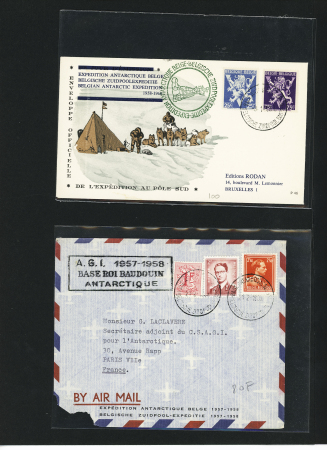 8 plis des expéditions antarctiques belges (1957 - 1964) dont 3 AFF Belgique n°1030 + 1031. TB