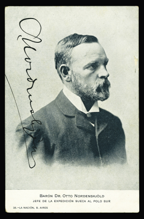 2 cartes postales représentant Nordenskjold avec sa signature autographe. TB