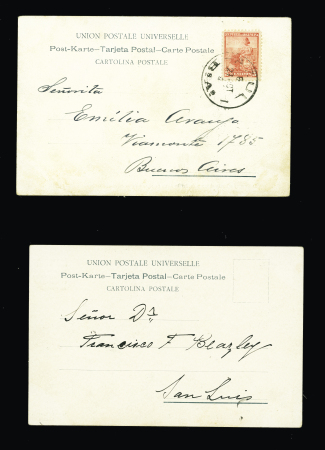 4 cartes postales de l'expédition de l'Antarctic au Pôle Sud dont 1 CP dépliante avec signatures autographes de Nordenskjold et Larsen. TB