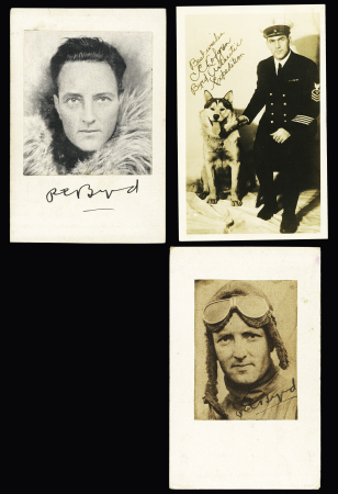 23 cartes postales et plis de l'expédition de Byrd au Pôle Sud, majorité OBL Little America (1934). Bel ensemble. TB. Photo d'une carte