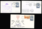 23 cartes postales et plis de l'expédition de Byrd au Pôle Sud, majorité OBL Little America (1934). Bel ensemble. TB. Photo d'une carte