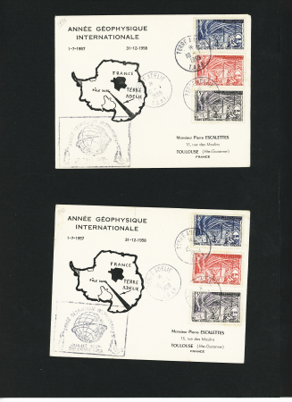 Bon lot de 20 plis Pierre Escalettes dont AGI 1958 et 50e anniversaire Service postal Kerguelen (1959), 25e anniversaire Charcot AFF TAAF n°19 (3 lettres AFF TAAF PA N°2, 50F manchots). TB