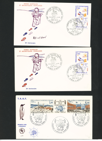 42 plis des TAAF avec AFF divers (1971 - 1997). TB