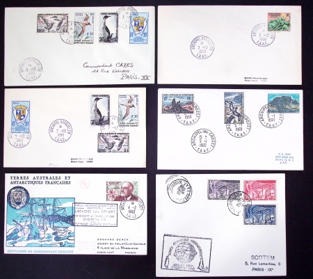 153 plis des TAAF avec AFF variés dont PA n°8 sur FDC. TB