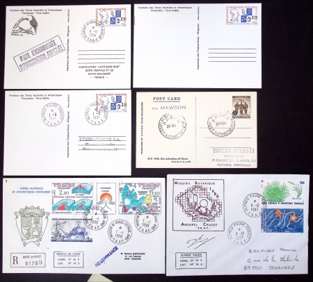 153 plis des TAAF avec AFF variés dont PA n°8 sur FDC. TB