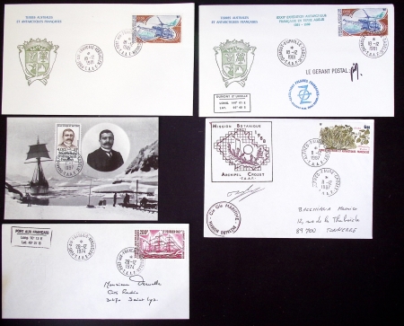 153 plis des TAAF avec AFF variés dont PA n°8 sur FDC. TB