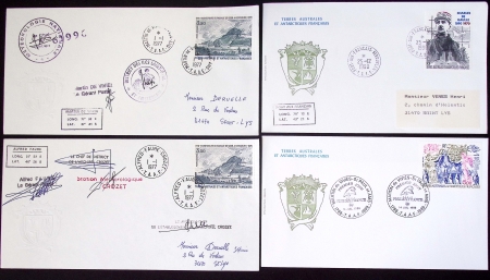 153 plis des TAAF avec AFF variés dont PA n°8 sur FDC. TB