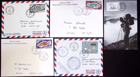 153 plis des TAAF avec AFF variés dont PA n°8 sur FDC. TB