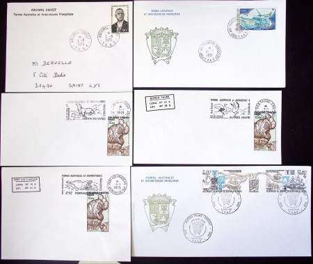 153 plis des TAAF avec AFF variés dont PA n°8 sur FDC. TB