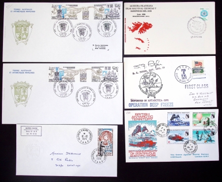 153 plis des TAAF avec AFF variés dont PA n°8 sur FDC. TB