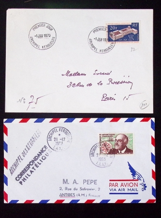 153 plis des TAAF avec AFF variés dont PA n°8 sur FDC. TB