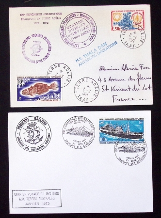 153 plis des TAAF avec AFF variés dont PA n°8 sur FDC. TB