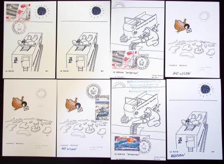153 plis des TAAF avec AFF variés dont PA n°8 sur FDC. TB