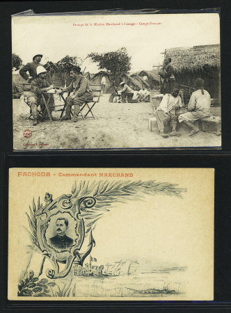 7 cartes postales sur la mission Marchand et l'épisode de Fachoda. Majorité OBL en 1899. TB