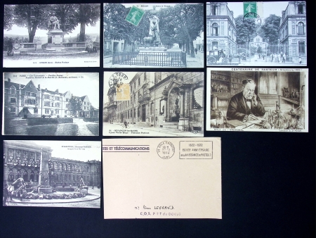 24 cartes postales anciennes et lettre thème Louis Pasteur. TB