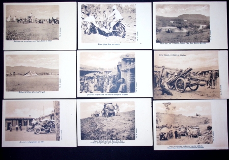 Automobile : 80 cartes postales du raid Pékin - Paris 1907 sur De Dion Bouton (Cormier et Collignon) et prince italien Scipion Borghese. TB