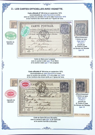Les Cartes Postales Précurseurs de France1873-84 Collection