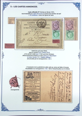 Les Cartes Postales Précurseurs de France1873-84 Collection