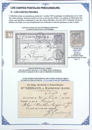 Les Cartes Postales Précurseurs de France1873-84 Collection