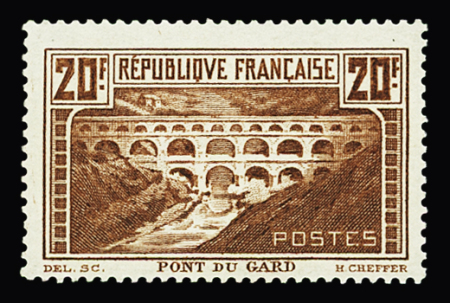 N°262A 20f Pont du Gard, Type I, neuf **, très frais,