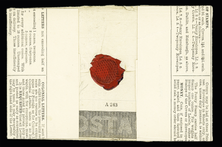 1842 1d Mulready cover, N°243, used in London, showing