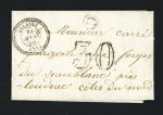 Lettre avec CAD T22 "Allaire (54)" (1856) + boite rurale C de Glenac. Ind 16. TB