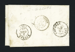 Lettre avec CAD T22 "Allaire (54)" (1856) + boite rurale C de Glenac. Ind 16. TB
