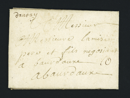Auray : MP "D'Auray" manuscrite (LN°2), ind 16. TB