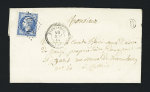 N°22 OBL GC 2609 de Napoléonville + T22 "Cleguerec (1864)" + boite rurale "B" de Sainte-Brigitte (Napoléonville est direction de Cléguerec) sur lettre. TB