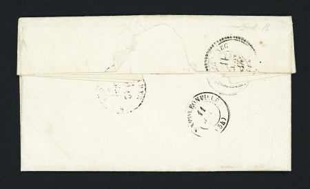 N°22 OBL GC 2609 de Napoléonville + T22 "Cleguerec (1864)" + boite rurale "B" de Sainte-Brigitte (Napoléonville est direction de Cléguerec) sur lettre. TB