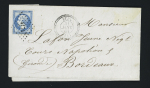 Etel : n°14 OBL PC 4174 + T22 "Etel (54)" (1861) sur lettre, ind 14. TB