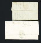 2 lettres : MP "54 Josselin" adressée à un Sans-Culotte à Brest (ind 15 - An 3) et MP "Deb 54 Josselin" (1822 - ind 21). Ensemble rare et TB